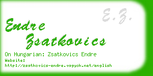 endre zsatkovics business card